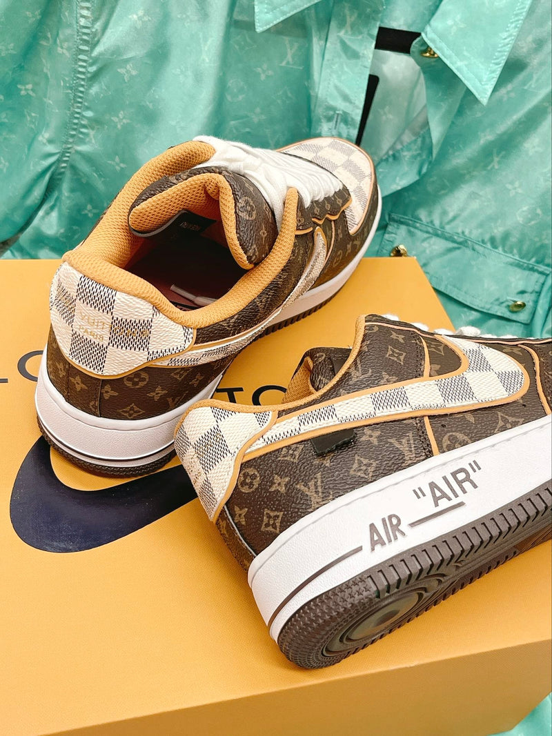 Air Force 1 Low LV Monogram Brown Damier Azur