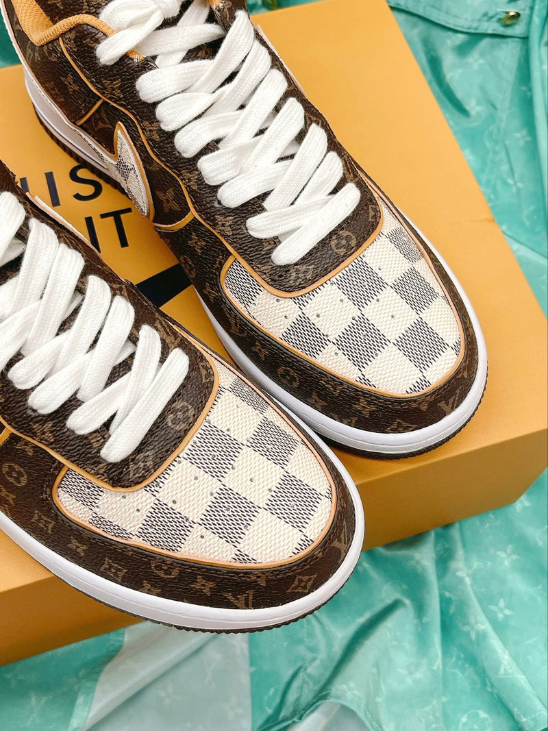 Air Force 1 Low LV Monogram Brown Damier Azur