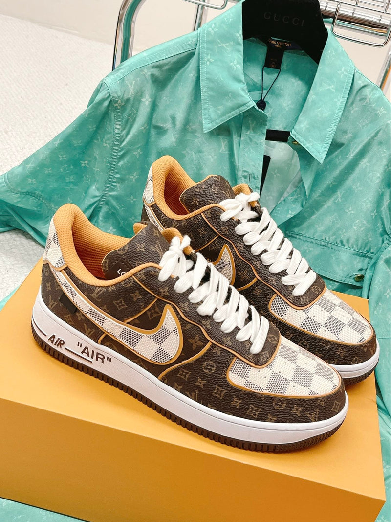 Air Force 1 Low LV Monogram Brown Damier Azur